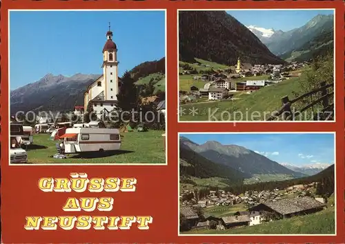 Neustift Stubaital Tirol Pfarrkirche mit Zuckerhut Kampl Kat. Neustift im Stubaital