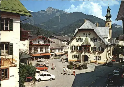 St Gilgen Salzkammergut Platz am Rathaus Kirchturm Alpen Kat. St Gilgen Wolfgangsee