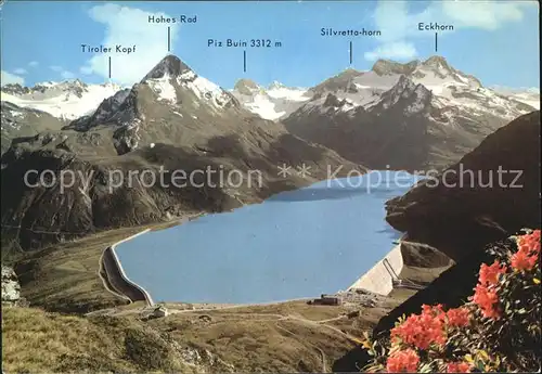 Partenen Vorarlberg Silvrettapanorama Hotel Silvrettasee Stausee Alpengasthof Piz Buin Kat. Gaschurn