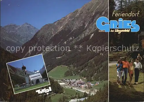 Gries Laengenfeld Tirol Gesamtansicht Feriendorf mit Alpenpanorama Kirche Wandern Kat. Laengenfeld Oetztal