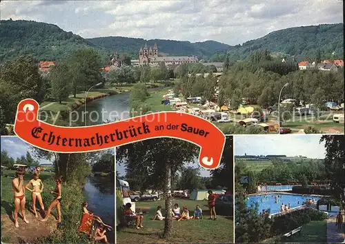 Echternacherbrueck Grenzfluss Sauer Freibad Campingplatz Kat. Echternacherbrueck