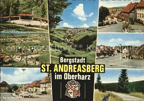 St Andreasberg Harz Schuetzenstrasse Sessellift Breite Strasse Kurpark Kat. Sankt Andreasberg