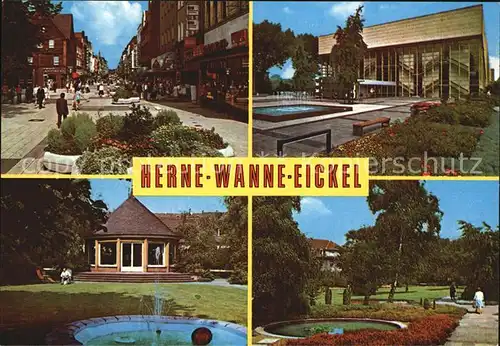 Wanne Eickel Fussgaengerzone Brunnen Park  Kat. Herne