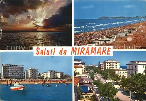 Miramare di Rimini  Aufziehender Sturm Strandpartien Uferstrasse Kat. Rimini