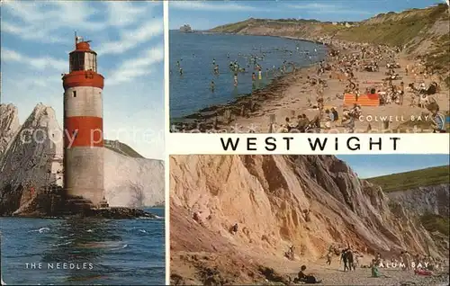 Alum Bay Isle of Wight Colwell Bay Leuchtturm The Needles Kat. Grossbritannien