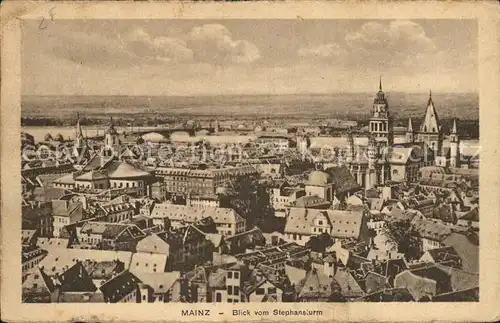 Mainz Rhein Blick vom Stephansturm