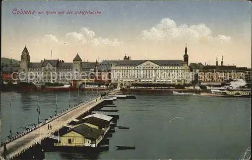 Koblenz Rhein Schiffsbruecke ueber dem Rhein Kat. Koblenz