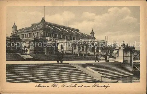 Mainz Rhein Stadthalle mit neuer Rheinstrasse