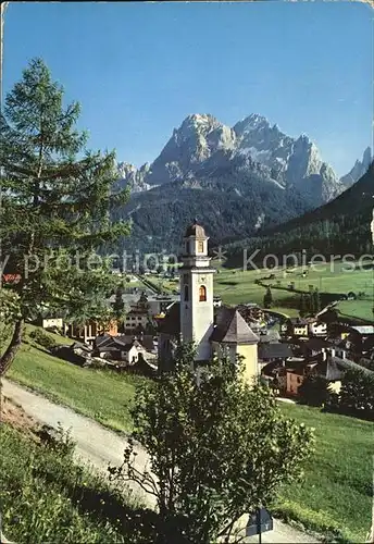 Sexten Sesto Suedtirol mit Elferkofel und Rotwand Kat. Bozen