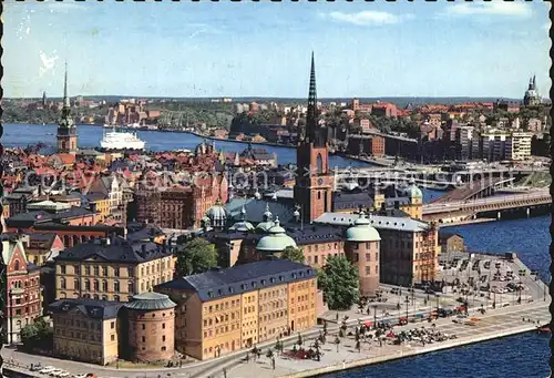 Stockholm Riddarholmen och Gamla Sta n fran Stadshusets torn Altstadt Kat. Stockholm