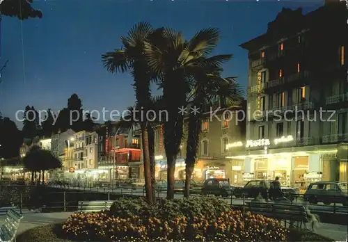 Stresa Lago Maggiore die notte Palmen Nachtaufnahme