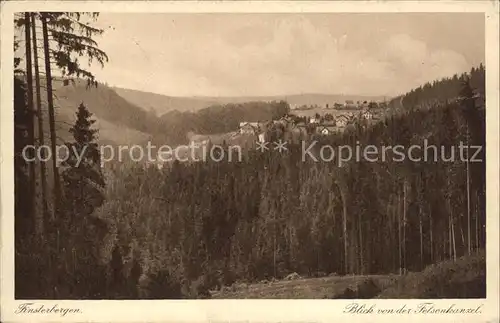 Finsterbergen Blick von der Felsenkanzel Kat. Finsterbergen Thueringer Wald