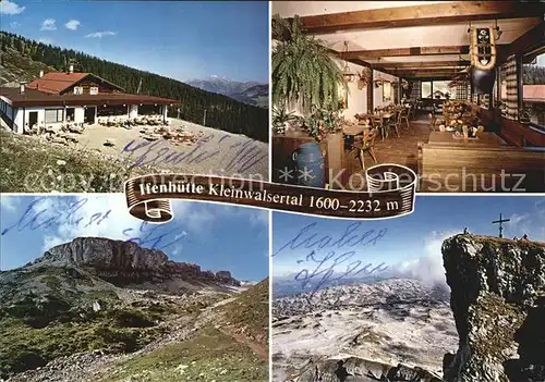 Hirschegg Kleinwalsertal Vorarlberg Ifenhuette Berggaststaette Gipfelkreuz Gebirgspanorama Kat. Mittelberg