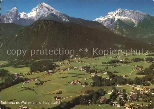 Schoenau Bad mit Watzmann und Hochkalter Berchtesgadener Alpen Fliegeraufnahme Kat. Bad Schoenau Bucklige Welt