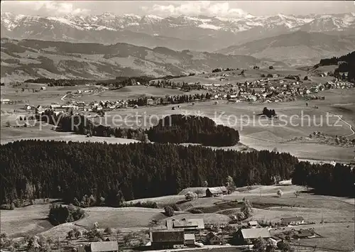 Scheidegg Allgaeu Panorama Blick vom AEG Ferienheim Alpenkette Kat. Scheidegg