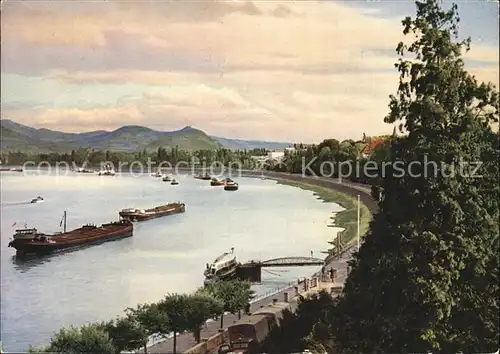 Bonn Rhein Blick auf Bundeshaus und Siebengebirge Kat. Bonn