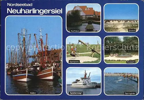 Neuharlingersiel Hafen Spiekeroog I. Spielplatz Kurpark Strand Kat. Neuharlingersiel