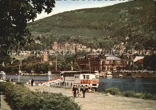 Heidelberg Neckar Blick auf die Stadthalle und Schloss Kat. Heidelberg