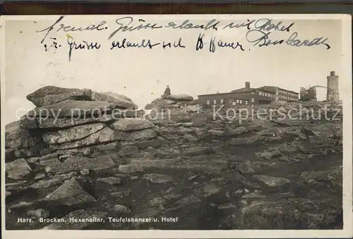 Brocken Hexenaltar Teufelskanzel Hotel Kat. Wernigerode