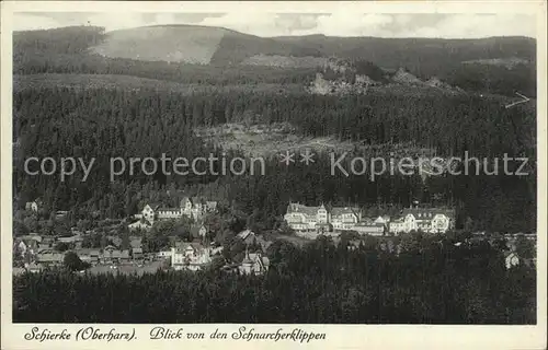 Schierke Harz Blick von den Schnarcherklippen Kat. Schierke Brocken