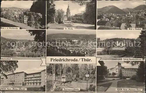 Friedrichroda Schloss Reinhardsbrunn Schwimmbad Thueringerwaldbahn Kat. Friedrichroda