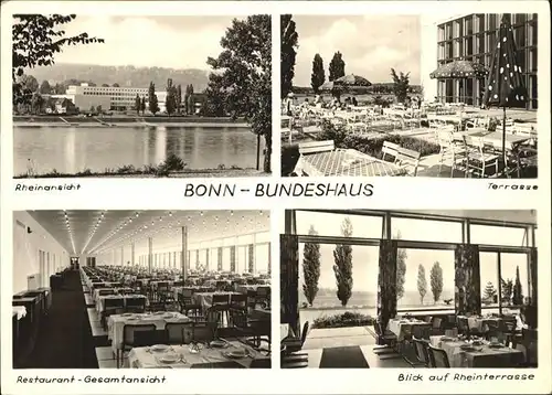 Bonn Rhein Bundeshaus Terrasse Rheinterrasse Restaurant  Kat. Bonn