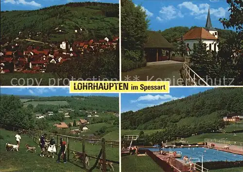 Lohrhaupten Schwimmbad Tier Kirche  Kat. Floersbachtal