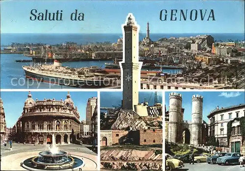 Genova Genua Liguria Hafen Piazza de Ferrari Kat. Genova