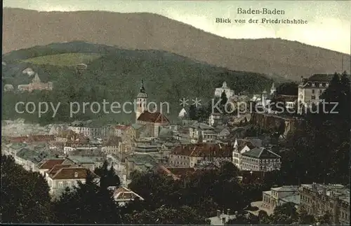 Baden Baden Blick von der Friedrichshoehe Kat. Baden Baden