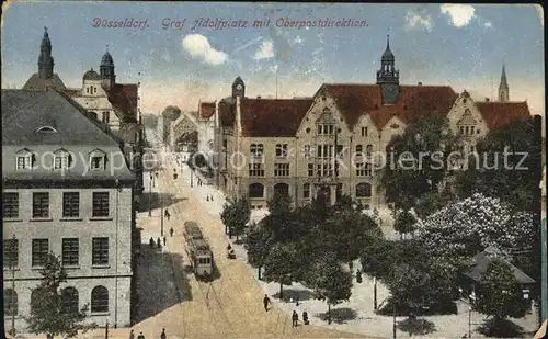 Duesseldorf Graf Adolfplatz mit Oberpostdirektion Kat. Duesseldorf