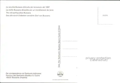 Bussana Distrutta dal terremoto del 1887 Kat. San Remo
