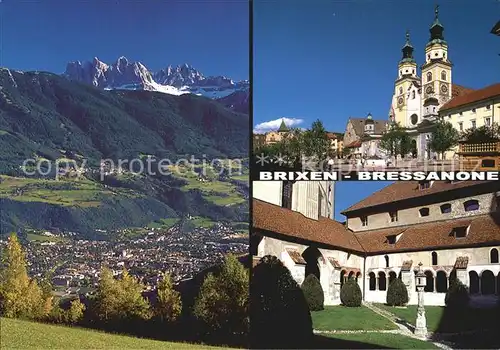 Brixen Suedtirol Eisacktal Panorama und Teilansichten Kat. Bressanone