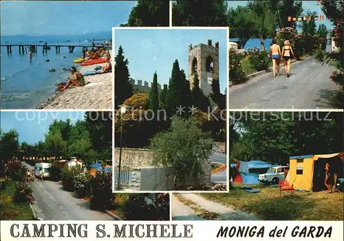 Moniga Lago di Garda Camping San Michele Strand Glockenturm Strasse