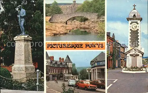 Powys War Memorial Pen Y Gareg Dam Bridge Clock Tower Crescent Kat. Powys