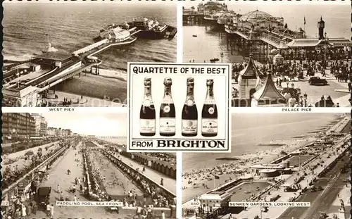 Brighton East Sussex West Pier Palace Pier Sunken Gardens Paddling Pool Kat. 