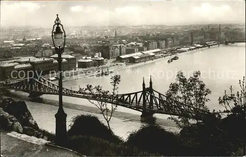 Budapest Dunai latkep Donau Bruecke Kat. Budapest