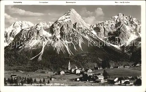 Lermoos Tirol Panorama Blick gegen Mieminger Berge Huber Karte Nr 5294 Kat. Lermoos