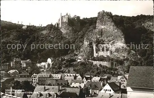 Idar Oberstein Altstadt mit Felsenkirche und Schlossruine Kat. Idar Oberstein