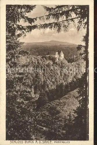 Burgk Saale Orla Kreis Schloss vom Marienblick gesehen Kat. Burgk