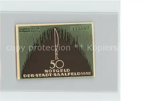 Saalfeld Saale 50 Pfennig  Kat. Saalfeld