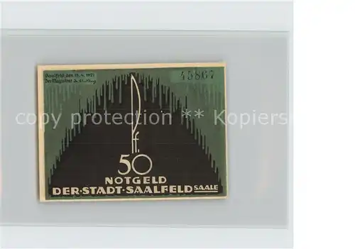 Saalfeld Saale 50 Pfennig Kat. Saalfeld