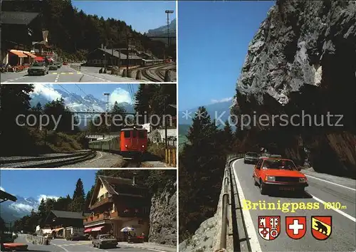 Bruenigpass Strasse zwischen den Kantonen Obwalden und Bern Eisenbahn