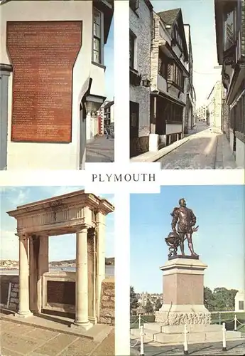 Plymouth Plymouth Elizabethan House Sir Francis Drake Mayflower Stone Pilgrim Fathers Plaque Kat. Plymouth