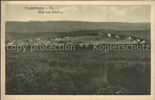 Finsterbergen Blick vom Koernberg Kat. Finsterbergen Thueringer Wald