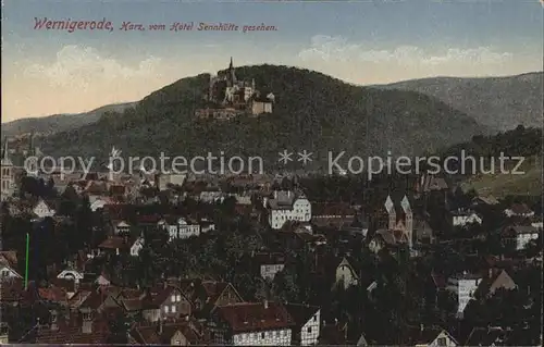 Wernigerode Harz Stadtansicht Schloss Kat. Wernigerode
