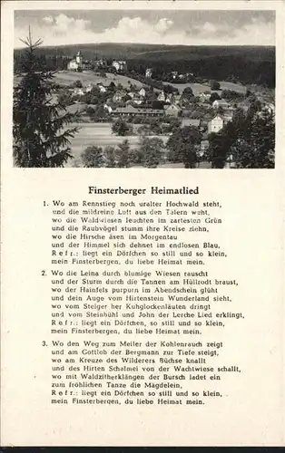 Finsterbergen Heimatlied Kat. Finsterbergen Thueringer Wald