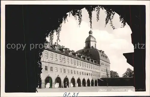 Gotha Thueringen Durchblick zum Schlosshof Kat. Gotha