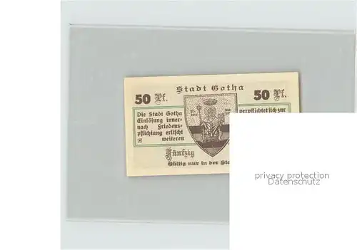 Gotha Thueringen 50 Pfennig Kat. Gotha