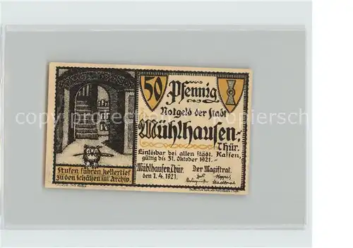 Muehlhausen Thueringen 50 Pfennig Kat. Muehlhausen Thueringen