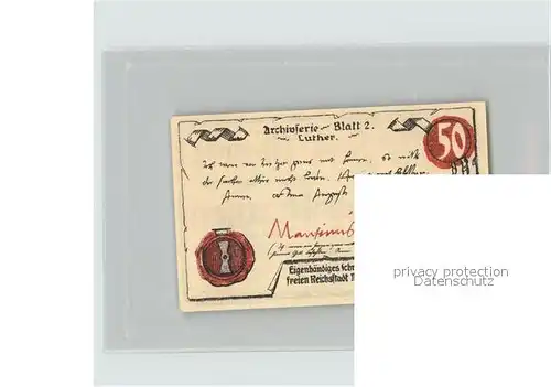 Muehlhausen Thueringen 50 Pfennig Kat. Muehlhausen Thueringen